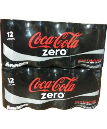  Coca-Cola Coca-Cola Zero for younger children 24 x 150ml sugar-free. Ideal for travel school or work. - Buy Online on GoSupps.com