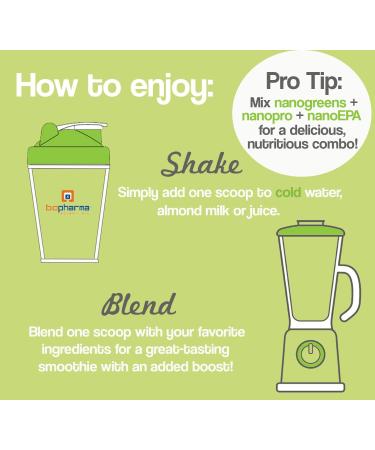 Biopharma Scientific NanoGreens Fruit & Vegetable Superfood Powder - Natural Strawberry Flavor | 30 Servings | Spirulina, Chlorella, Kale, Spinach & Enzymes - Buy Online on GoSupps.com