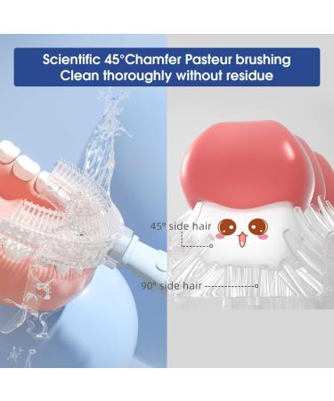 SEEDNUR U-Shaped Kids Silicone Toothbrush, Age 2-6, Pink - 360 Oral Teeth Cleaning - Buy Online on GoSupps.com