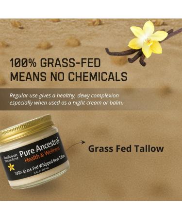 Pure Ancestral Health & Wellness 100% Grass Fed Beef Tallow for Skin Care - Face + Body - Whipped Moisturizer for Sensitive Skin - Natural Lotion | Travel Size 2 Oz. (Vanilla Scented) 2 Oz (Travel Pack) - Buy Online on GoSupps.com