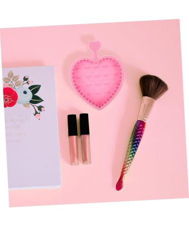 SOESFOUFU Makeup Brush Cleaning Pad Beauty Brush Cleaning Bowl Brush Cleaning Mat Silicone Dryer Cleaner Makeup Gadgets Makeup Cleaning Mat Brush Cleaners Guangdong Silica Gel Make up 12x9cm Pink - Buy Online on GoSupps.com
