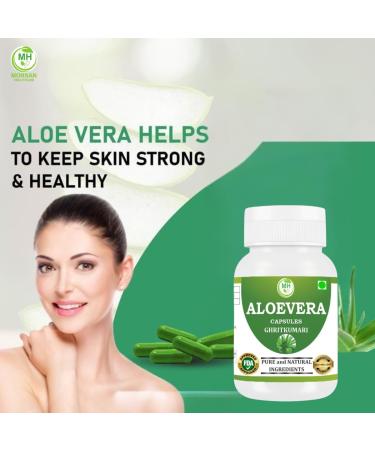 Aloevera Capsules | Pack of 60 Capsules 500mg | Pure & Natural Herb Ghritkumari | Gluten Free 1 - Buy Online on GoSupps.com