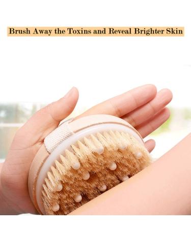 Uervoton Dry Body Brush - Natural Bristles for Exfoliation Cellulite Reduction & Lymphatic Health - International Shipping Available - Buy Online on GoSupps.com