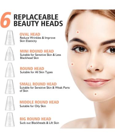 Sxdthy 3 Levels Adjustable Suction Blackhead Remover USB Rechargeable Blackhead Pore Cleaner Blackhead Suction Tool with HD LED Display & 6 Replaceable Heads - Buy Online on GoSupps.com