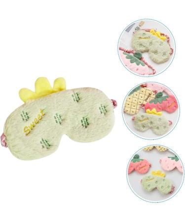 FRCOLOR Cactus Blindfold Plush Sleep Soft Eye Cover | Bunny Mask Girls Sleep Mask | Breathable Eye Mask for Sleeping | Green - Buy Online on GoSupps.com