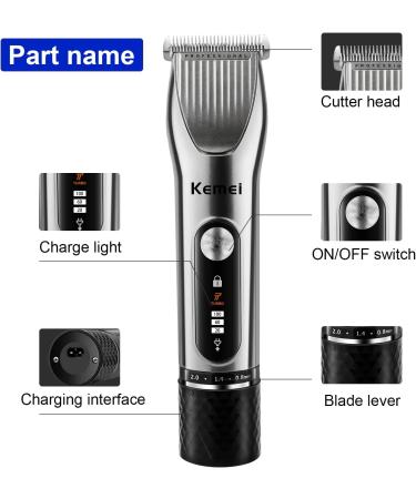 KEMEI Hair Clippers for Men Adjustable Blade Cordless Clipper Professional Barber Clippers Electric Clippers for Hair Cutting USB Rechargeable Wireless Haircut Clippers km-v310 - Buy Online on GoSupps.com