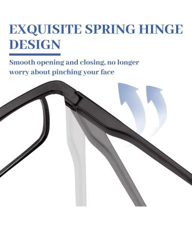 LUFF 4Pcs Anti-Blue Ray Reading Glasses | Portable Ultralight 2.75X Full Frame Readers - Black - Buy Online on GoSupps.com