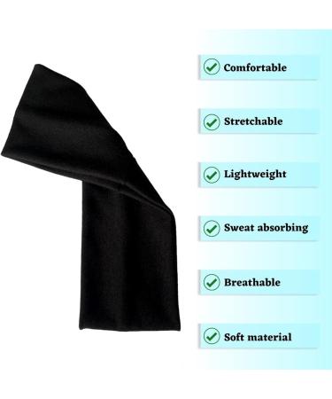 Westend Choice 7cm Wide Black Stretchy Headband for Women & Men - Gym Exercise Hairband - Buy Online on GoSupps.com