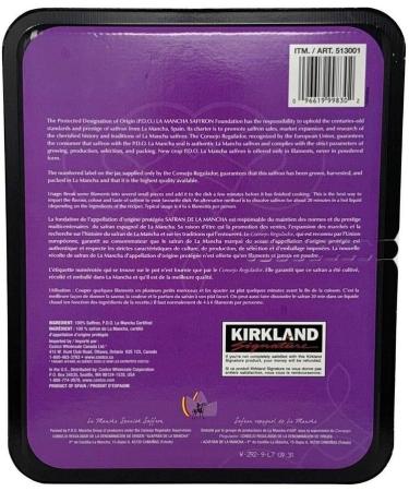Kirkland signature La Mancha Spanish Unmistakable Aroma and Flavour Saffron | Extra Superior Pure 100% Natural Saffron | Premium Quality Higheyst Grade Spanish Saffron | 1g - Buy Online on GoSupps.com