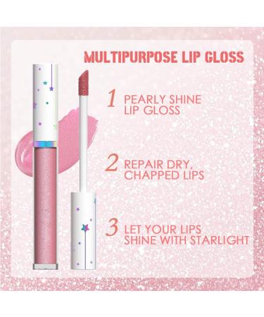 Buy EVpct Nude Light Pink Metallic Shimmer Lip Gloss - Long Lasting Waterproof Liquid Lipstick | Sparkly 24H Makeup for Women - Buy Online on GoSupps.com