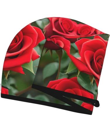 Red Rose Coral Velvet Dry Hair Cap | Ideal for Home Travel Pool Parties & Baths Shop Now - Buy Online on GoSupps.com