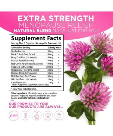 Menopause Supplement for Women - Hormone Support with Black Cohosh, Dong Quai & Chasteberry - Hot Flash Relief - 60 Capsules - Buy Online on GoSupps.com