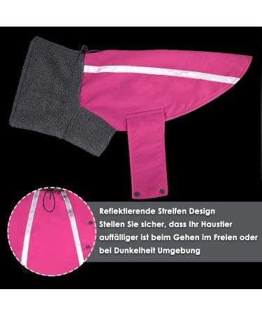 Buy Slowton Winter Dog Coat - Warm Waterproof Jacket with Turtleneck Scarf for Small & Medium Dogs - Reflective Stripes - XL Rose Red - Buy Online on GoSupps.com