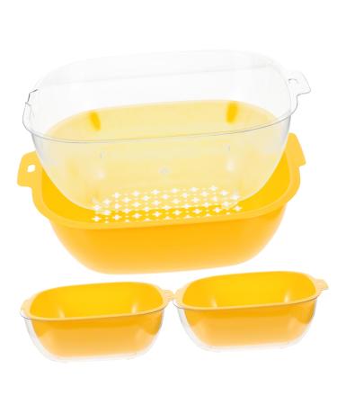 Alipis 1 Set Fruit Drain Basket Storage Shelf Plastic Laundry Baskets Kitchen Accessory Household Container 32X27CM Orange