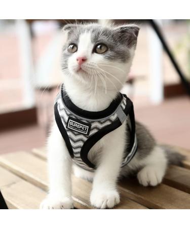 Suredoo Anti-Train Reflective Dog Harness & Leash for Small Dogs XS White Wave Perfect for Pets & Puppies - Buy Online on GoSupps.com