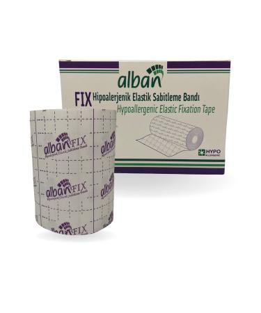 ALBAN Dressing Retention Tape 4 Inches by 11 Yards - Hypoallergenic Non-Woven Adhesive Wound Dressing Tape  Medical Fixation Tape for Wound Care - Secures Primary Dressings 4in x 11yds (Pack of 1)