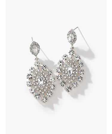 SWEETV 2-Pack Wedding Tiara and Earrings Set - Crystal Queen Crown Princess Bride Jewelry in Silver - Buy Online on GoSupps.com