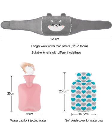 Yungden Hot Water Bottle with Waist Cover - Cute Animal Wrap Around Warm Water Bottle Belt for Pain Relief - Pink-Little Bear - Buy Online on GoSupps.com