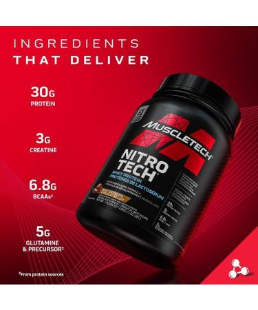 MuscleTech Whey Protein Powder MuscleTech Nitro-Tech Whey Protein Whey Isolate & Peptides Protein Powder Muscle Builder for Men & Women Lean Protein Powder for Muscle Gain Vanilla Cream 5 lbs (50 Servings) Vanilla 50 Servings (Pack of 1) - Buy Online on GoSupps.com