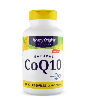 Healthy Origins Natural Coq10 Ubichinon with Kaneka Q10 100mg high dose 150 soft capsules laboratory tests gluten -free soyafre without genetic engineering