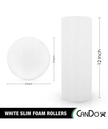 CanDo Slim White PE Foam Roller 3 x 12 Round - Exercise, Fitness, Muscle Restoration, Massage Therapy - Ideal for Home, Clinics & Professional Therapy - Buy Online on GoSupps.com