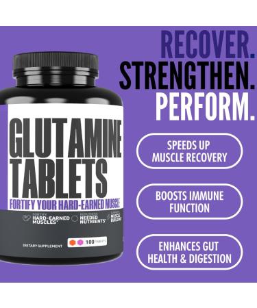 Crazy Muscle Keto Friendly L Glutamine Tablets 1000mg Post Workout Supplement to Increase Recovery Decrease Delayed Onset Muscle Soreness Reinforce Strength Gains & Heal Leaky Gut (100 Pills) - Buy Online on GoSupps.com