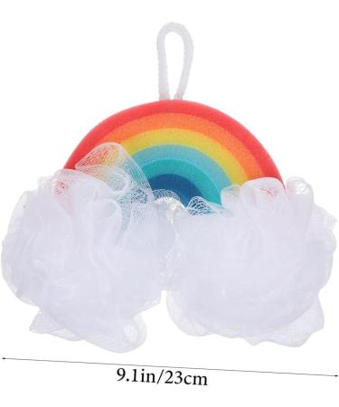 Housoutil 3pcs Rainbow Bath Sponge Set - Exfoliating Bath Balls & Facial Scrubbers for Infants & Adults - Colorful Shower Poufs for Soft Skin Care - Buy Online on GoSupps.com