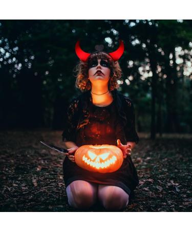 FOMIYES Halloween Headbands: Devil Horns Headband - Red Luminous Devil Horns Hairband LED Light Halloween Costume for Women Men Girls Halloween Party Cosplay Supplies - Buy Online on GoSupps.com