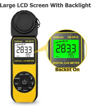 Kethvoz Digital Lux Meter - 0-1400,000 Lux for Photography, LED Grow Light, Aquarium - Foot Candle Lumen Tester - Buy Online on GoSupps.com