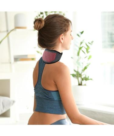 Joberio Heated Neck Support | Magnetic Wormwood Neck Warmer for Fatigue Relief - Portable Unisex Neck & Shoulder Protection in Black & Red Dot - Buy Online on GoSupps.com