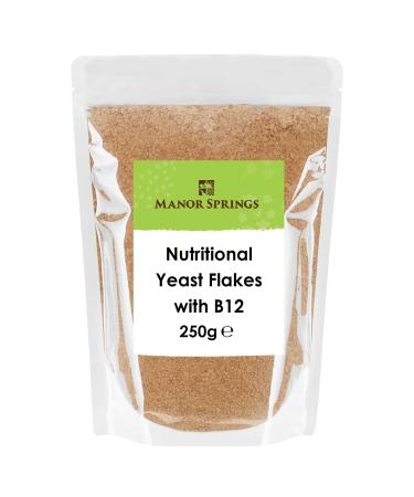 Nutritional Yeast Flakes with B12 250g Vegan Non-GMO by Manor Springs