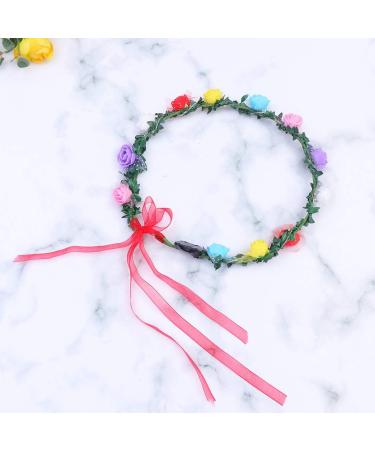 Lurrose Light Up Hair Wreath Floral Headband Flower Crown Garland LED Changing Lights Halloween Hair Accessory for Festival Party - Buy Online on GoSupps.com