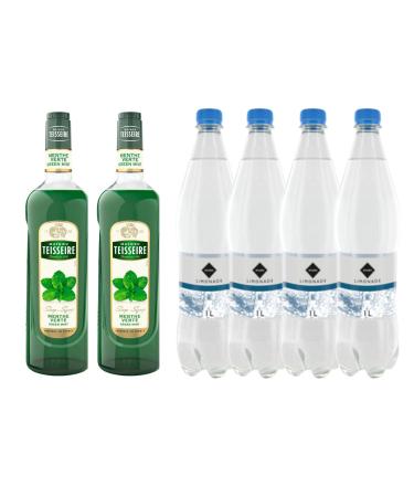 Wine And More Syrup & lemonade lot: Syrup Teisseire - Spearmint (2x1L) Lemonade Gilbert (4x1L)