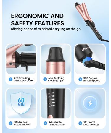 1.5 Inch Large Barrel Curling Iron for Long Hair | Ceramic Big Curls | Adjustable Temp Control | Dual Voltage | Automatic Shut-off - Buy Online on GoSupps.com