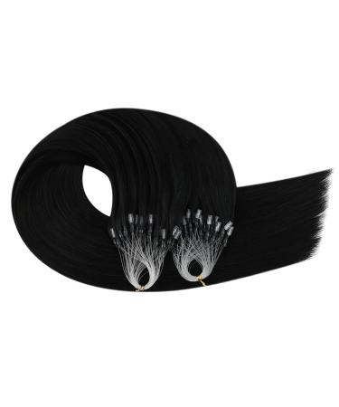Ugeat Black Microring Hair Extensions - Real Remy Hair 40cm 50g | Premium Quality Microring Extensions - Buy Online on GoSupps.com