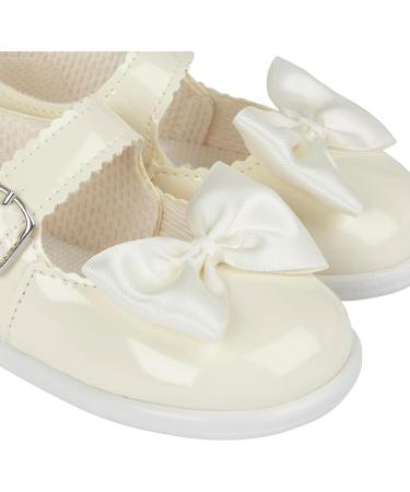 Baypods Toddler Shoes - Hard Sole First Walking Shoes for Baby Girls | Anti-Slip Sole, Made in England, Ivory Patent | Size 6 UK Child - Buy Online on GoSupps.com
