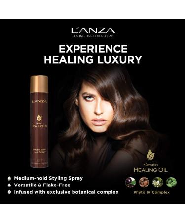L'ANZA Keratin Healing Oil Brush Thru Hairspray - Medium Hold for Long-Lasting Shine | Triple UV & Heat Protection | 10.6 Fl Oz - Buy Online on GoSupps.com