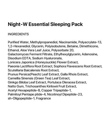 Le' Nubele Essential Night W Sleeping Pack Overnight Moisturizing Mask Pack Peptide Liposome Technology Targets Elasticity Barrier support Skin Firmness Korean Skin Care 50ml / 1.69 fl. oz. - Buy Online on GoSupps.com