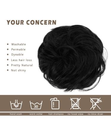 Buy BARSDAR 100% Real Hair Part Hair Tie - 32g Curled Messy Bun Extensions for Women & Girls - Large Full Updos - Black - 1 PC - Buy Online on GoSupps.com