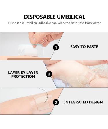 50 Navel Stickers - Waterproof Belly Tape for Babies | Hypoallergenic Elastic Transparent Protection - Buy Online on GoSupps.com