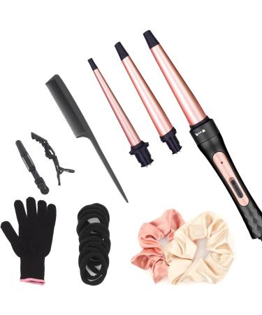 Curling Wand Set - 3 in 1 Interchangeable Ceramic Hair Curling Wands with Heat Resistant Glove - Buy Online on GoSupps.com