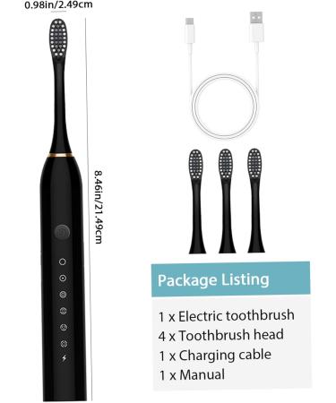 Buy Electric Toothbrush Set - Rechargeable Adults Toothbrush with 4 Brush Heads 6 Modes Waterproof Smart Timer - Whiten Teeth Low Noise Longer Life - Shop Now - Buy Online on GoSupps.com