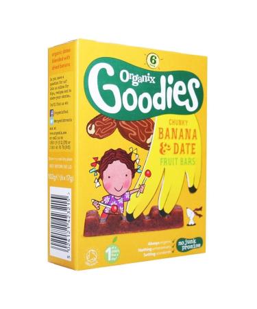 Organix Goodies Banana & Date Chunky Fruit Bars 6x17g (102g)