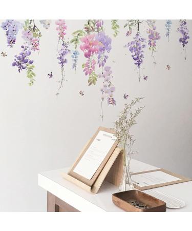 Runtoo Purple Flower Wall Decals - Floral Wall Stickers for Girls Bedroom and Nursery Decor - Buy Online on GoSupps.com