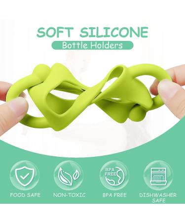 Aolso Silicone Baby Bottle Handles - 2PCS Easy Grip Handles for 2.25 Baby Bottles - Blue/Green - Buy Online on GoSupps.com