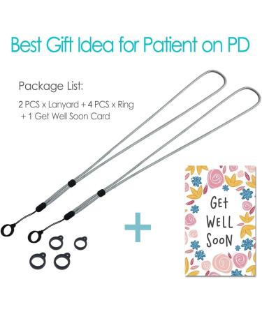 Dialysis Peritoneal Catheter Lanyard Set - Adjustable Length Necklace for Men and Women - Includes 2 Lanyards and 4 Silicone Rings - Gray - Buy Online on GoSupps.com