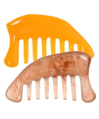 Beaupretty 2st massage comb Massage brush head massage devices coffee scent massage comb massage comb tool neck massager scratching board scalp massage moon scratching ridge hairbrush jade comb