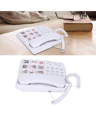 LIKJ Big Button Corded Phone LD 858HF Hands-Free Dial Photo Memory Desktop Telephone One-Touch Dialing Landline Phones with 7 Home Number 1 SOS Number 1 Meal Order Number for Seniors Elderly Home - Buy Online on GoSupps.com