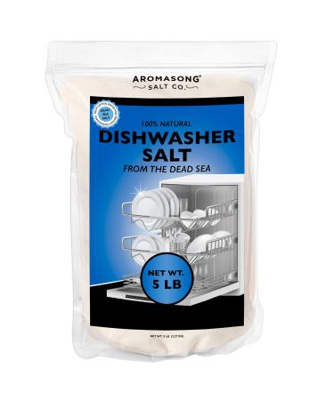 Aromasong Dishwasher Salt - 100% Natural Water Softening Agent for Cleaner Dishes & Washer Reactivation - Made of Pure Coarse Dead Sea Salt - 5lb Pack