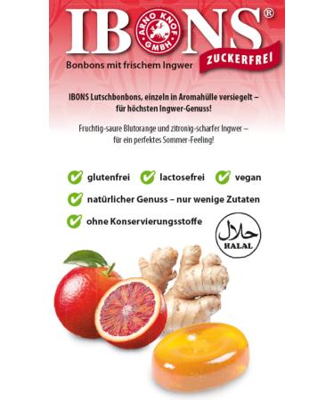 Buy IBONS Sugar-Free Lozenges 75g - Ginger Blood Orange Flavor | International Shipping Available - Buy Online on GoSupps.com